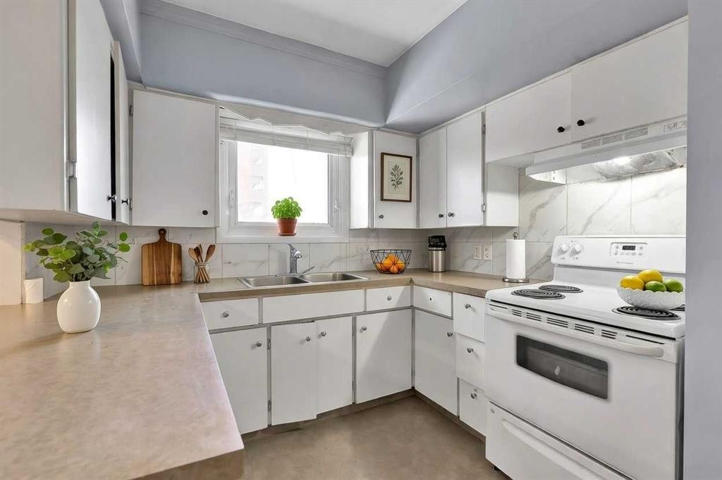 4617 Stanley Road Sw, Calgary, AB - Indoor Photo Showing Kitchen With Double Sink