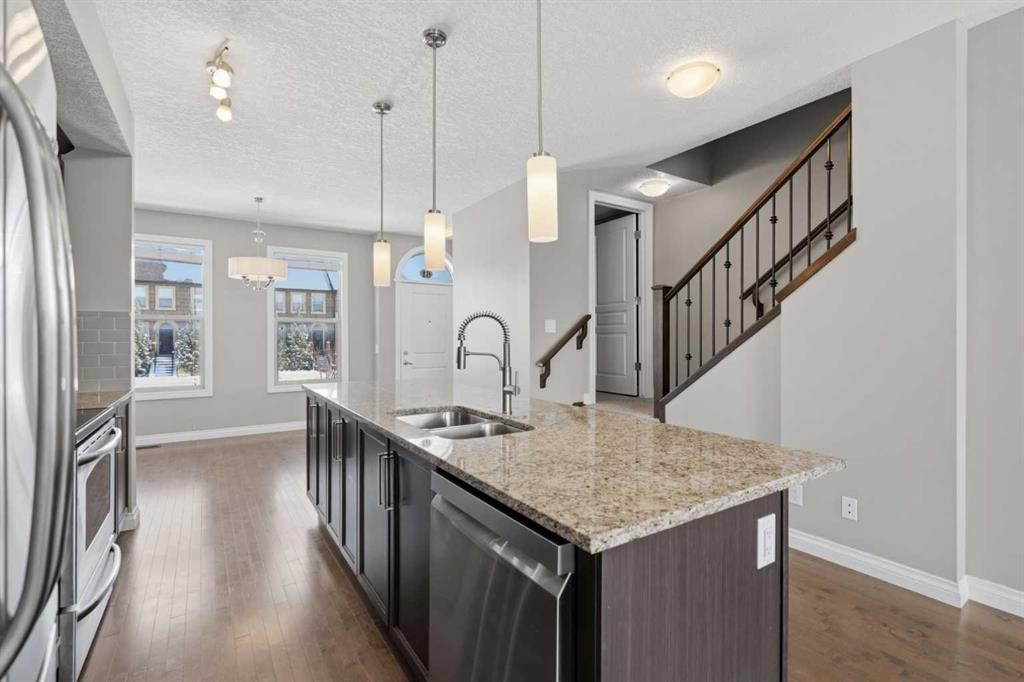 61 Sage Meadows Terrace Nw, Calgary, AB - Indoor Photo Showing Kitchen With Double Sink With Upgraded Kitchen