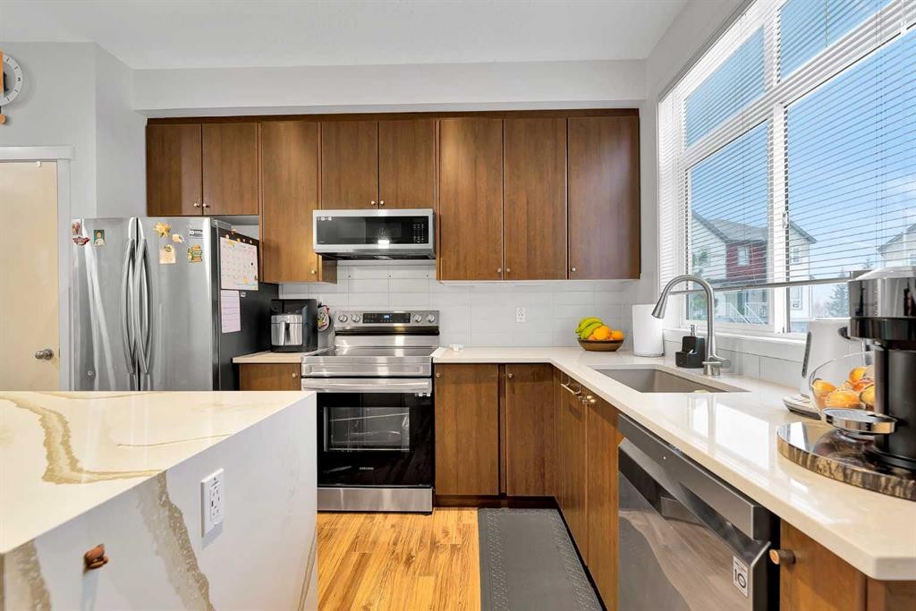 300 Copperstone Cove Se, Calgary, AB - Indoor Photo Showing Kitchen With Stainless Steel Kitchen With Upgraded Kitchen