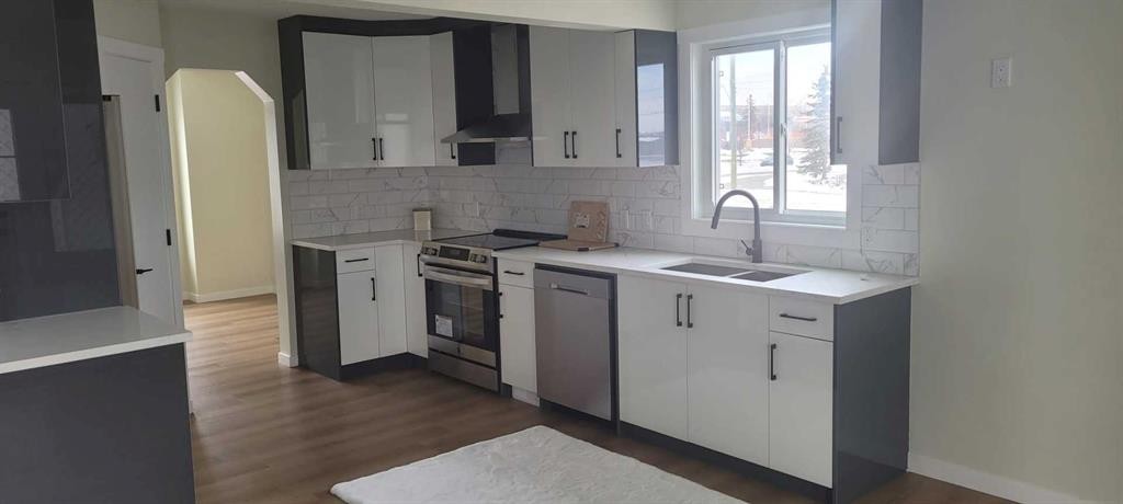 107 Harvest Oak Crescent Ne, Calgary, AB - Indoor Photo Showing Kitchen With Double Sink With Upgraded Kitchen