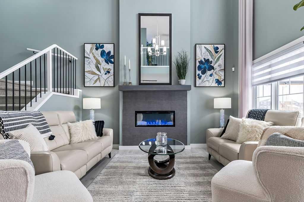 5 Birch Glen, Okotoks, AB - Indoor Photo Showing Living Room With Fireplace