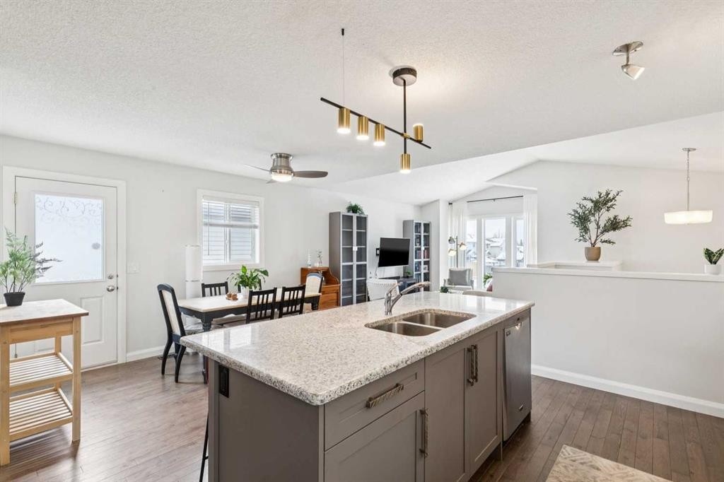 60 Erin Meadow Way Se, Calgary, AB - Indoor Photo Showing Kitchen With Double Sink