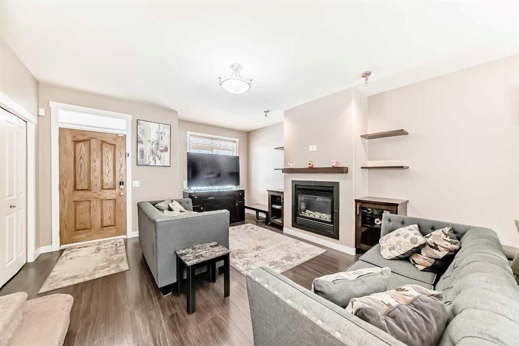 37 Skyview Ranch Gardens Ne, Calgary, AB - Indoor Photo Showing Living Room With Fireplace