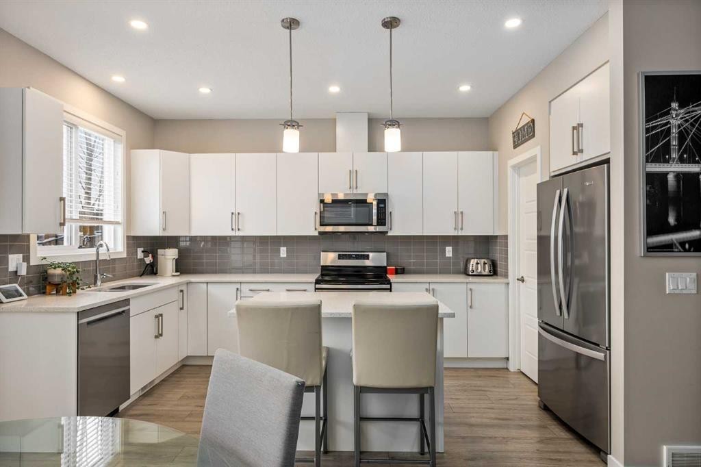 265 Seton Circle Se, Calgary, AB - Indoor Photo Showing Kitchen With Stainless Steel Kitchen With Upgraded Kitchen