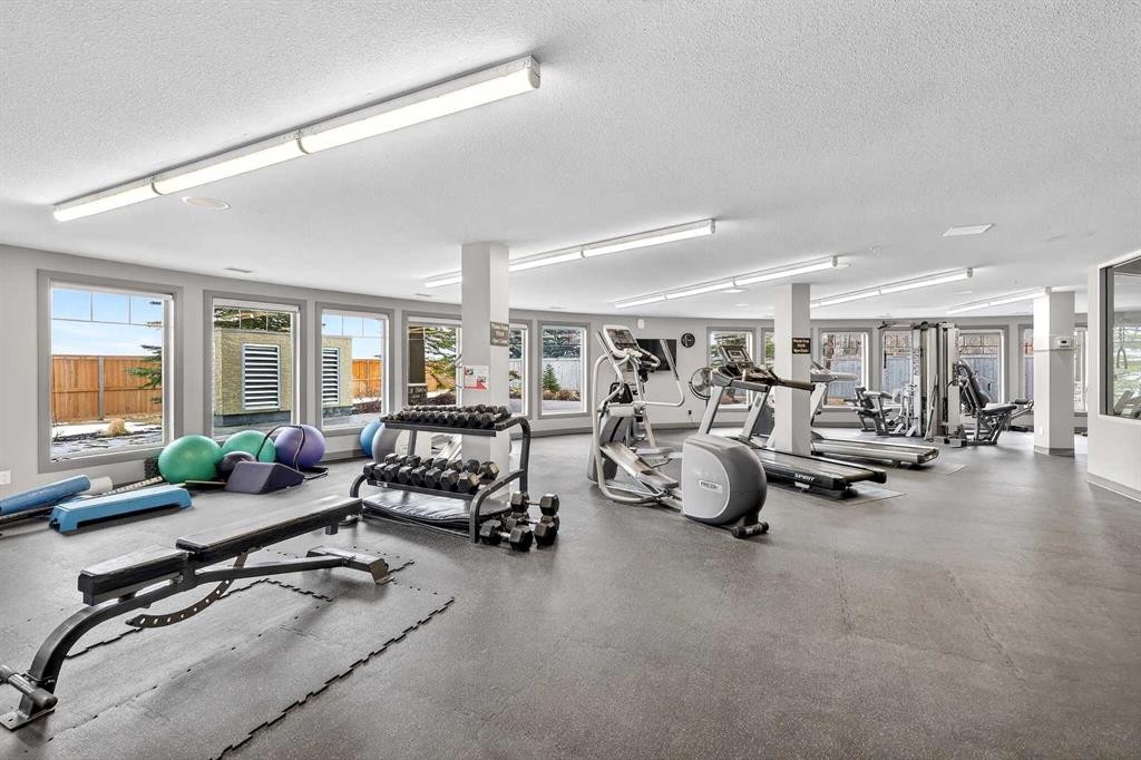 137-52 Cranfield Link Se, Calgary, AB - Indoor Photo Showing Gym Room