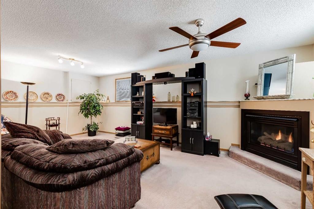 374 Martindale Boulevard Ne, Calgary, AB - Indoor Photo Showing Living Room With Fireplace