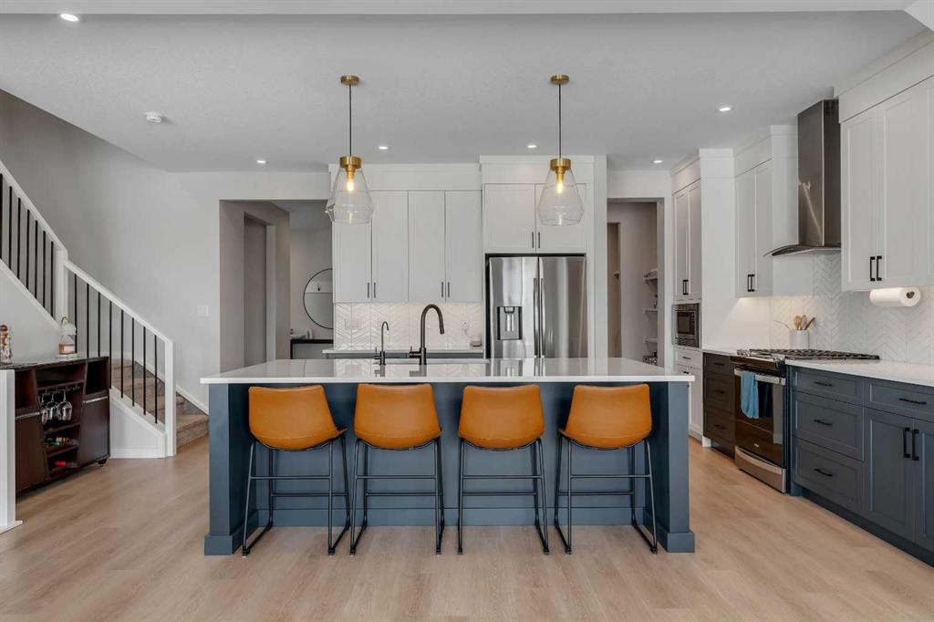 23 Savoy Terrace Se, Calgary, AB - Indoor Photo Showing Kitchen With Stainless Steel Kitchen With Upgraded Kitchen