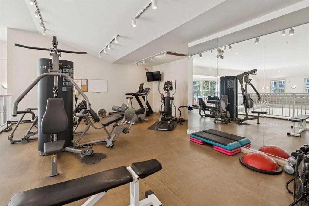 106-3650 Marda Link Sw, Calgary, AB - Indoor Photo Showing Gym Room