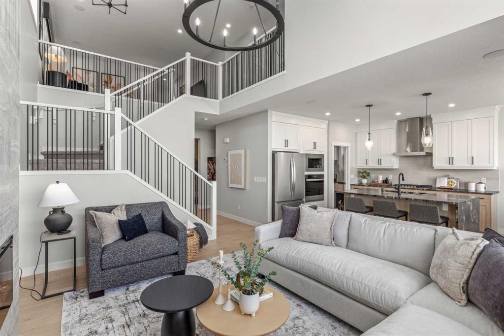 291 Rivercrest Way, Cochrane, AB - Indoor Photo Showing Living Room