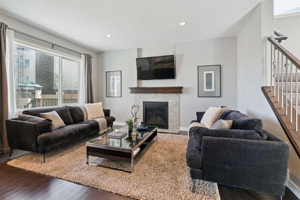 66 Skyview Ranch Crescent Ne, Calgary, AB - Indoor Photo Showing Living Room With Fireplace