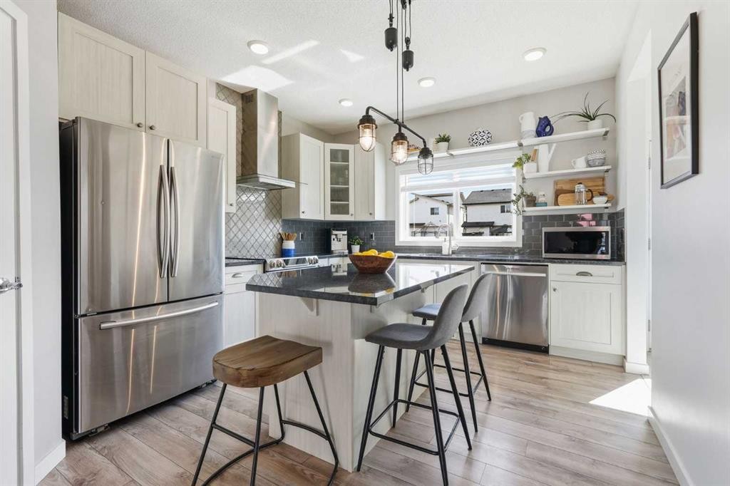 45 Copperpond Avenue Se, Calgary, AB - Indoor Photo Showing Kitchen With Stainless Steel Kitchen