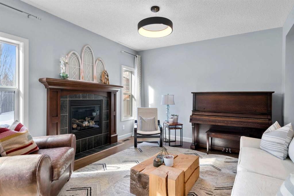 9 Sage Valley Park Nw, Calgary, AB - Indoor Photo Showing Living Room With Fireplace