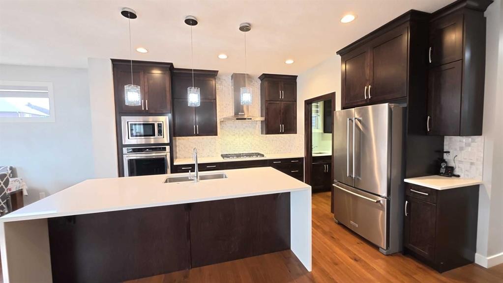 144 Red Embers Square Ne, Calgary, AB - Indoor Photo Showing Kitchen With Stainless Steel Kitchen With Upgraded Kitchen