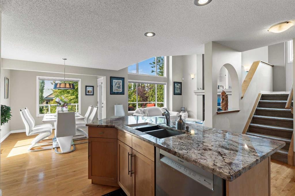 180 Cranfield Park Se, Calgary, AB - Indoor Photo Showing Kitchen With Double Sink