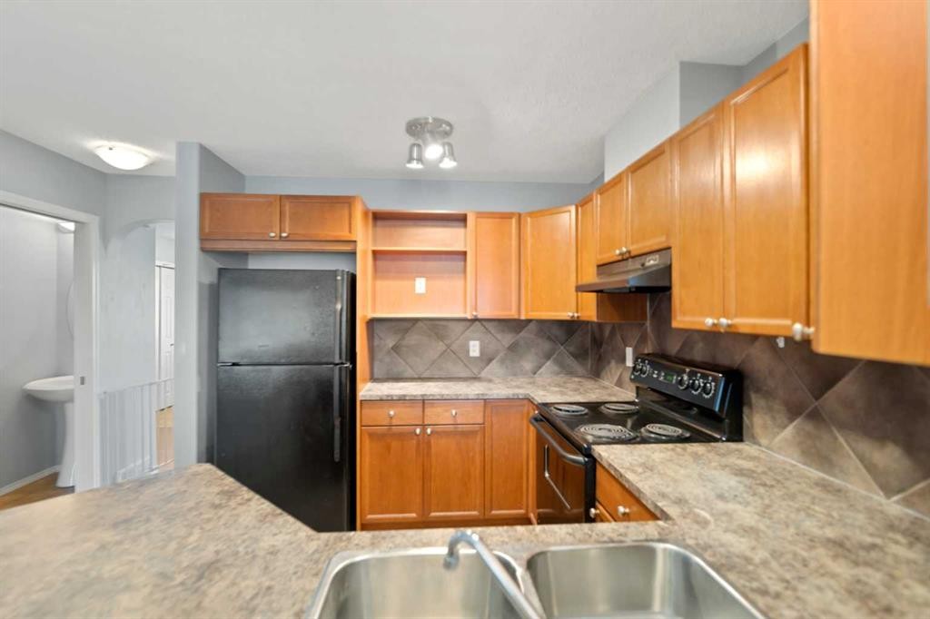 116 Saddlebrook Common Ne, Calgary, AB - Indoor Photo Showing Kitchen With Double Sink