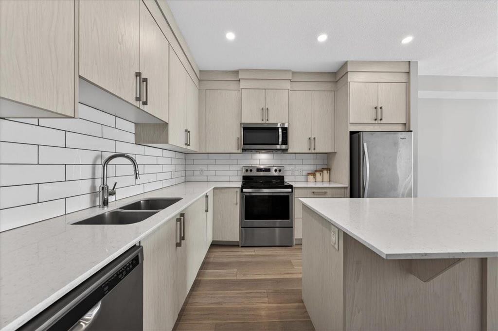 123-123 Redstone Crescent Ne, Calgary, AB - Indoor Photo Showing Kitchen With Double Sink With Upgraded Kitchen
