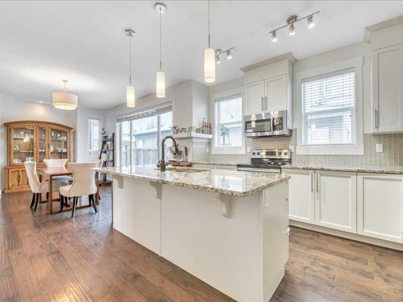 201 Rainbow Falls Glen, Chestermere, AB - Indoor Photo Showing Kitchen With Upgraded Kitchen