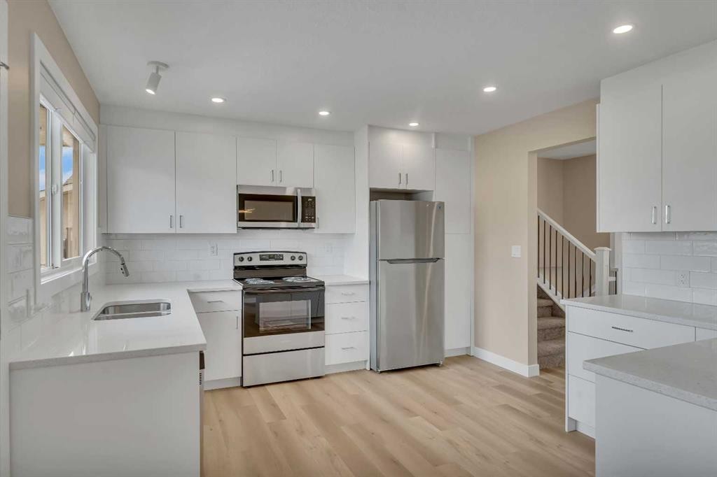 221 Madeira Crescent Ne, Calgary, AB - Indoor Photo Showing Kitchen With Double Sink