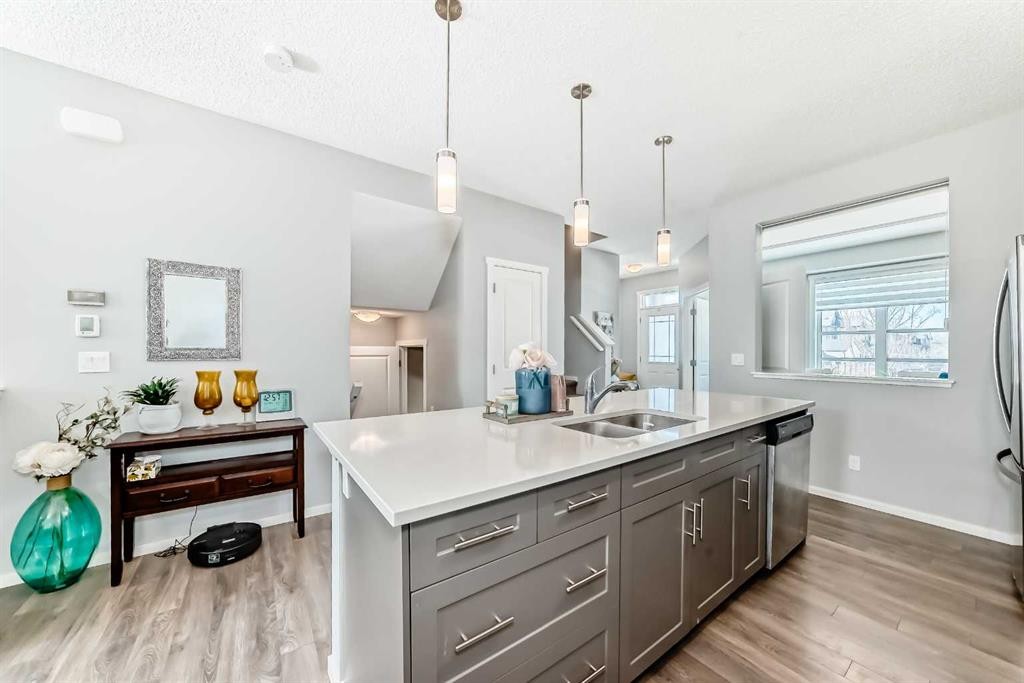 462 Walgrove Way Se, Calgary, AB - Indoor Photo Showing Kitchen With Double Sink