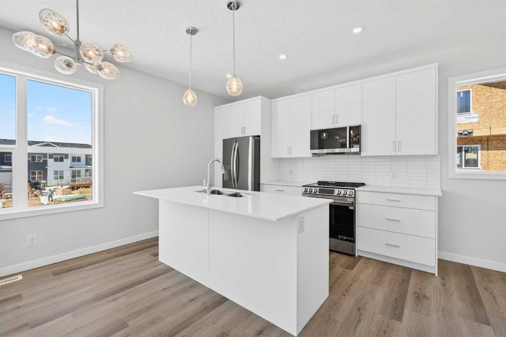 828-132 Red Embers Link Ne, Calgary, AB - Indoor Photo Showing Kitchen With Stainless Steel Kitchen With Upgraded Kitchen