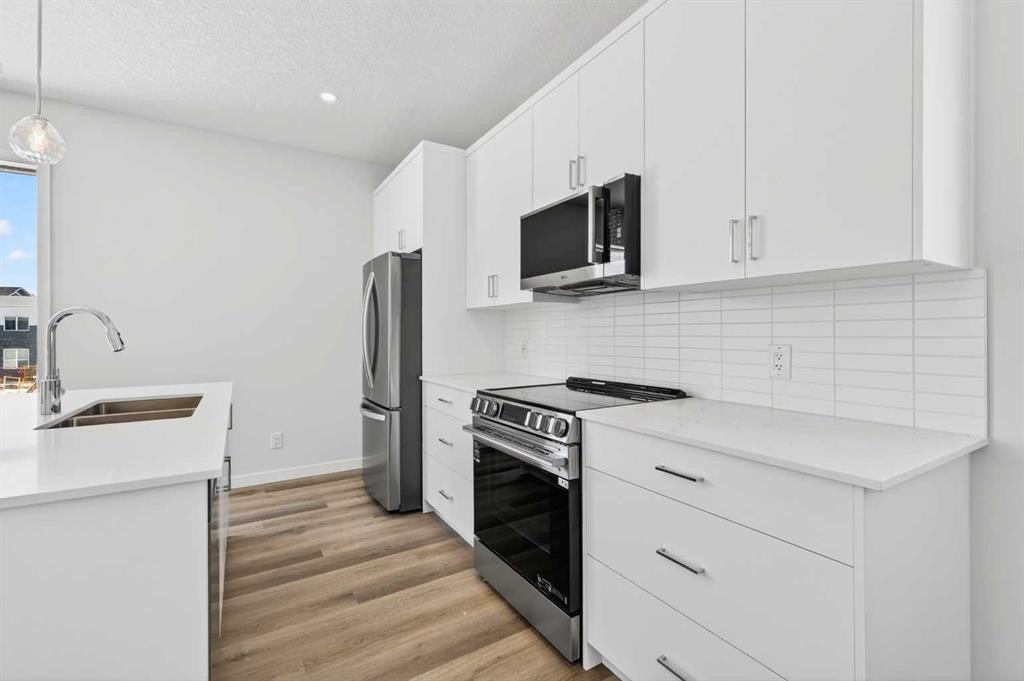 828-132 Red Embers Link Ne, Calgary, AB - Indoor Photo Showing Kitchen With Stainless Steel Kitchen With Double Sink With Upgraded Kitchen