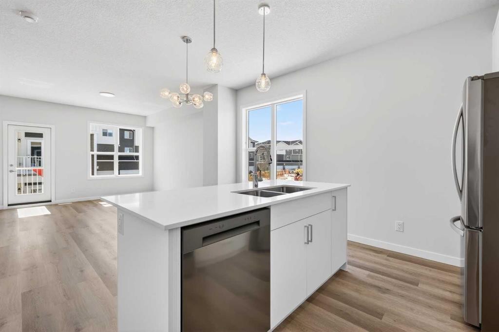828-132 Red Embers Link Ne, Calgary, AB - Indoor Photo Showing Kitchen With Double Sink With Upgraded Kitchen