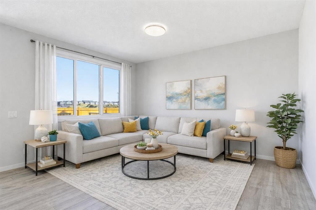 623 Buffaloberry Manor Se, Calgary, AB - Indoor Photo Showing Living Room