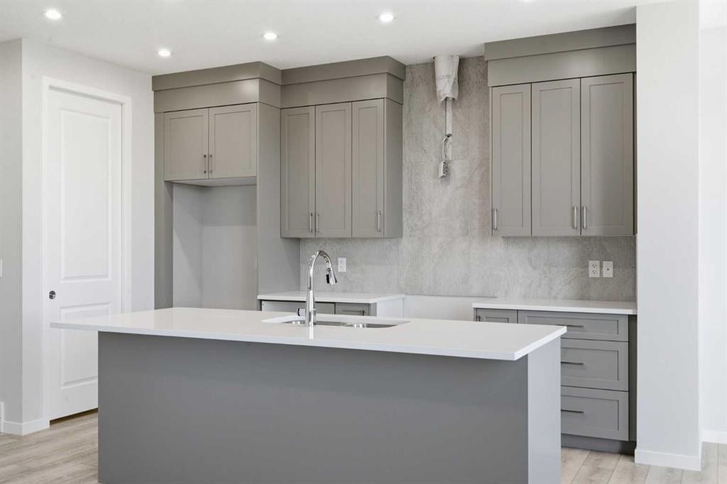 623 Buffaloberry Manor Se, Calgary, AB - Indoor Photo Showing Kitchen With Upgraded Kitchen