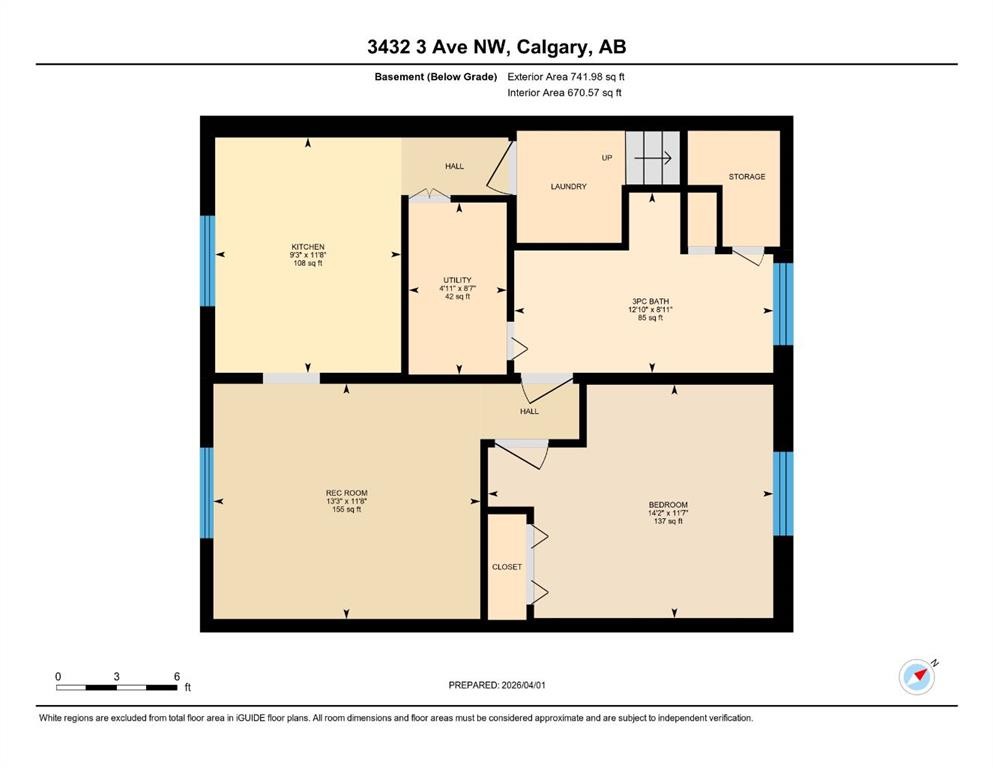 3432 3 Avenue Nw, Calgary, AB - Indoor Photo Showing Kitchen With Double Sink