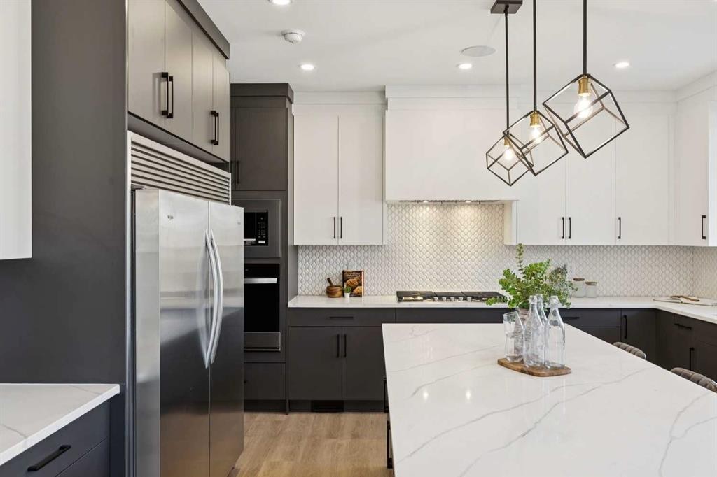 96 Cranbrook Way Se, Calgary, AB - Indoor Photo Showing Kitchen With Upgraded Kitchen