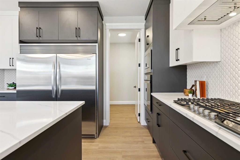 96 Cranbrook Way Se, Calgary, AB - Indoor Photo Showing Kitchen With Upgraded Kitchen