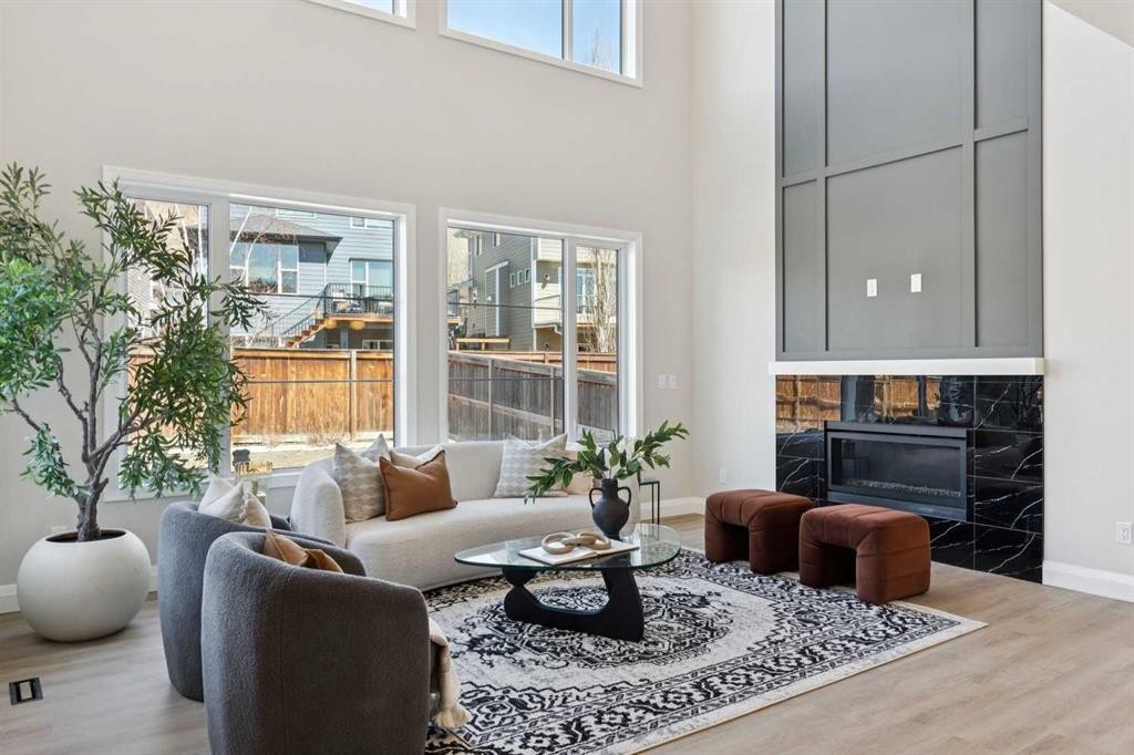 96 Cranbrook Way Se, Calgary, AB - Indoor Photo Showing Living Room