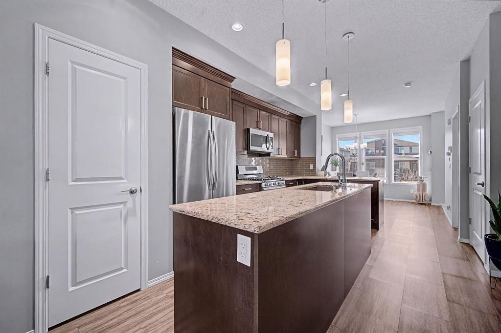186 Cornerstone Avenue Ne, Calgary, AB - Indoor Photo Showing Kitchen With Stainless Steel Kitchen With Upgraded Kitchen