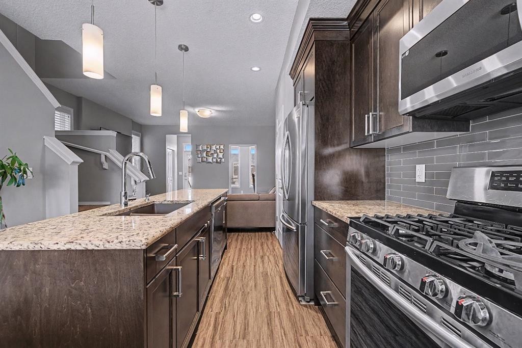 186 Cornerstone Avenue Ne, Calgary, AB - Indoor Photo Showing Kitchen With Stainless Steel Kitchen With Upgraded Kitchen