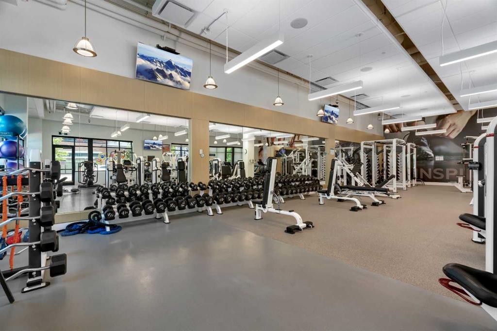 212-12 Mahogany Path Se, Calgary, AB - Indoor Photo Showing Gym Room
