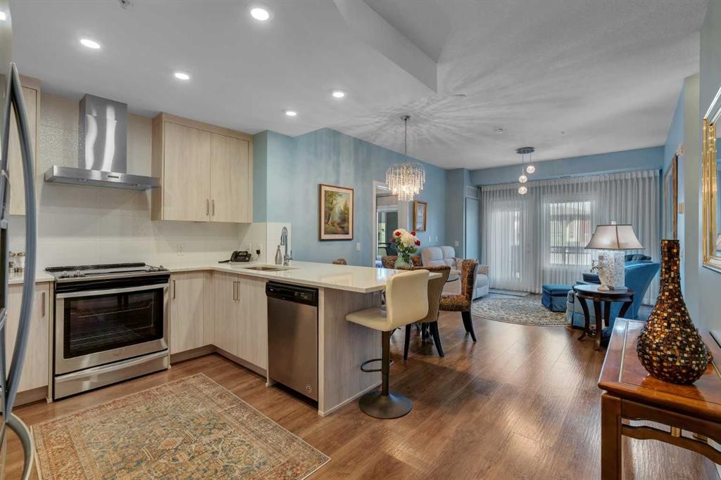 212-12 Mahogany Path Se, Calgary, AB - Indoor Photo Showing Kitchen With Stainless Steel Kitchen With Upgraded Kitchen