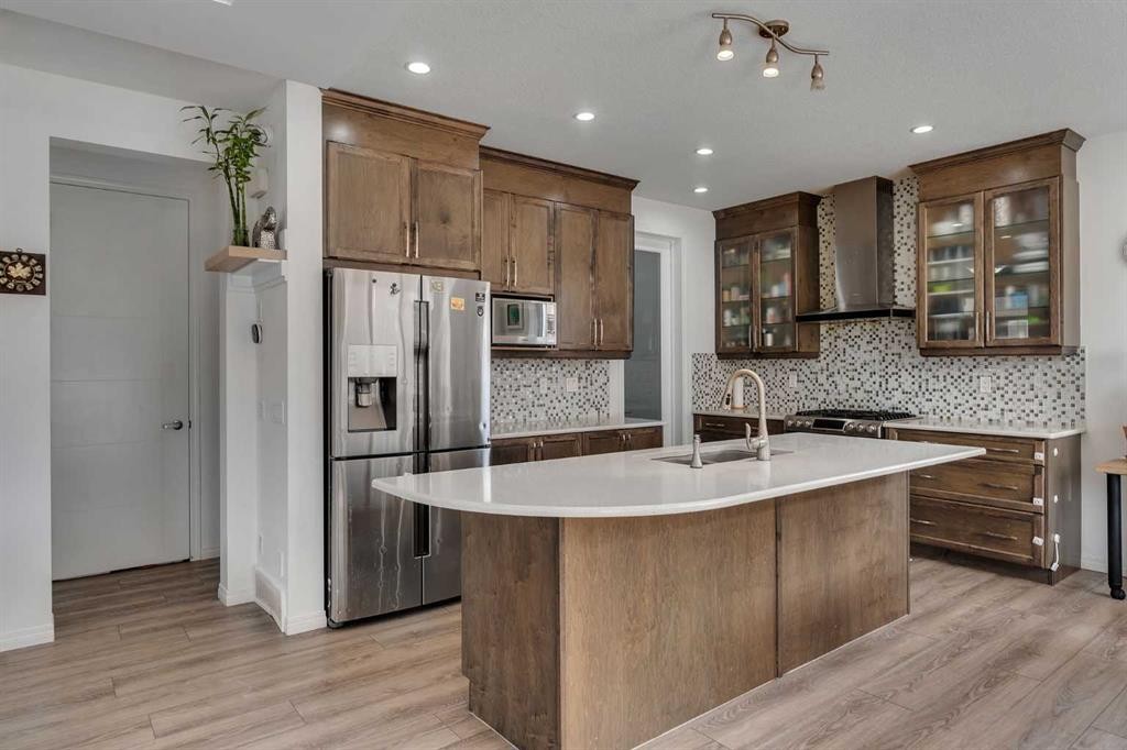 112 Cityside Terrace Ne, Calgary, AB - Indoor Photo Showing Kitchen With Stainless Steel Kitchen With Upgraded Kitchen