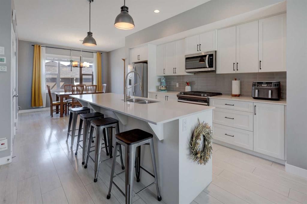 826 Cornerstone Boulevard Ne, Calgary, AB - Indoor Photo Showing Kitchen With Stainless Steel Kitchen With Double Sink With Upgraded Kitchen