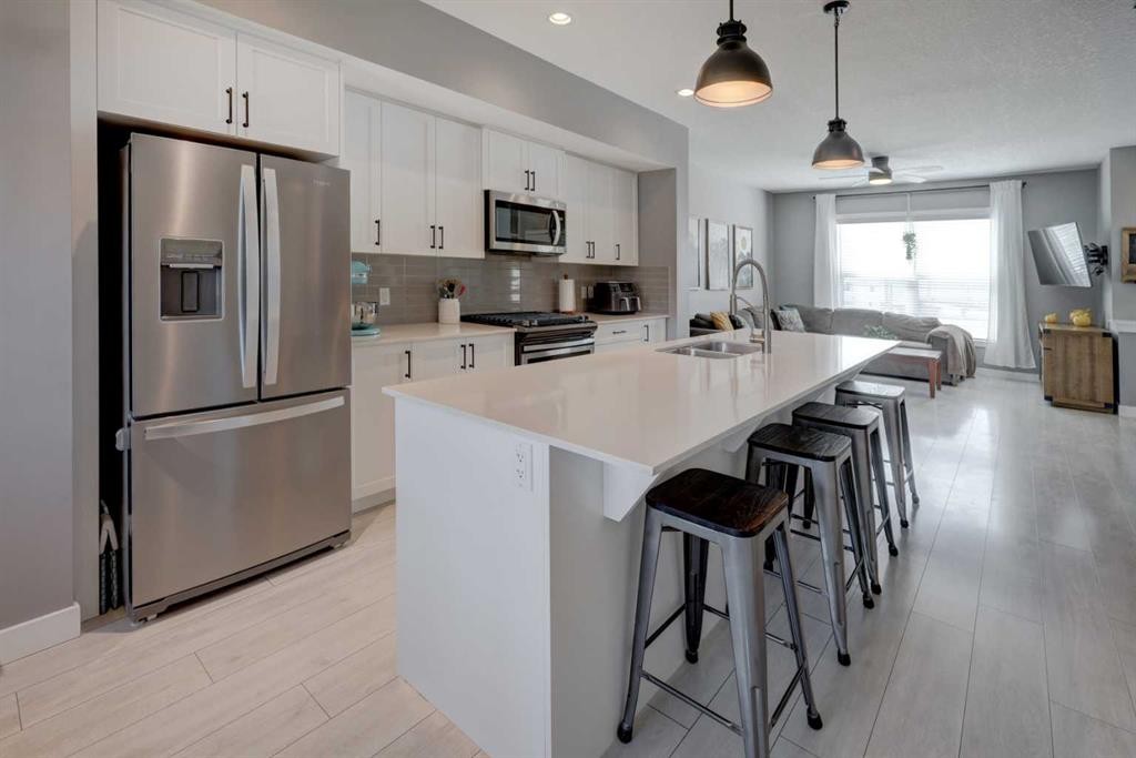 826 Cornerstone Boulevard Ne, Calgary, AB - Indoor Photo Showing Kitchen With Stainless Steel Kitchen With Double Sink With Upgraded Kitchen