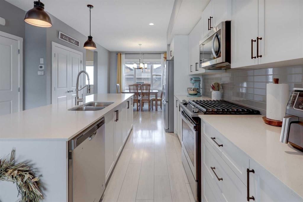 826 Cornerstone Boulevard Ne, Calgary, AB - Indoor Photo Showing Kitchen With Double Sink With Upgraded Kitchen