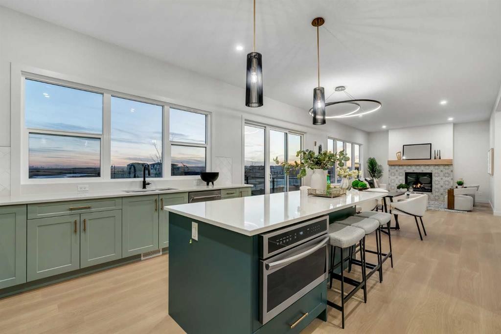 341 Limestone Bay, Balzac, AB - Indoor Photo Showing Kitchen With Upgraded Kitchen