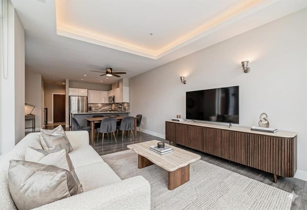 554 Riverfront Lane Se, Calgary, AB - Indoor Photo Showing Living Room