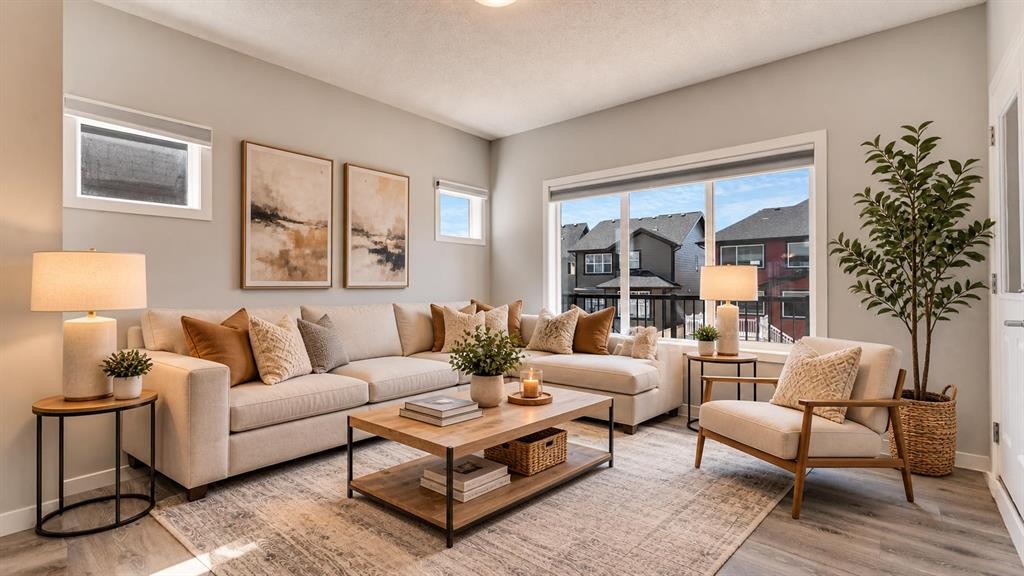205 Sundown Road, Cochrane, AB - Indoor Photo Showing Living Room