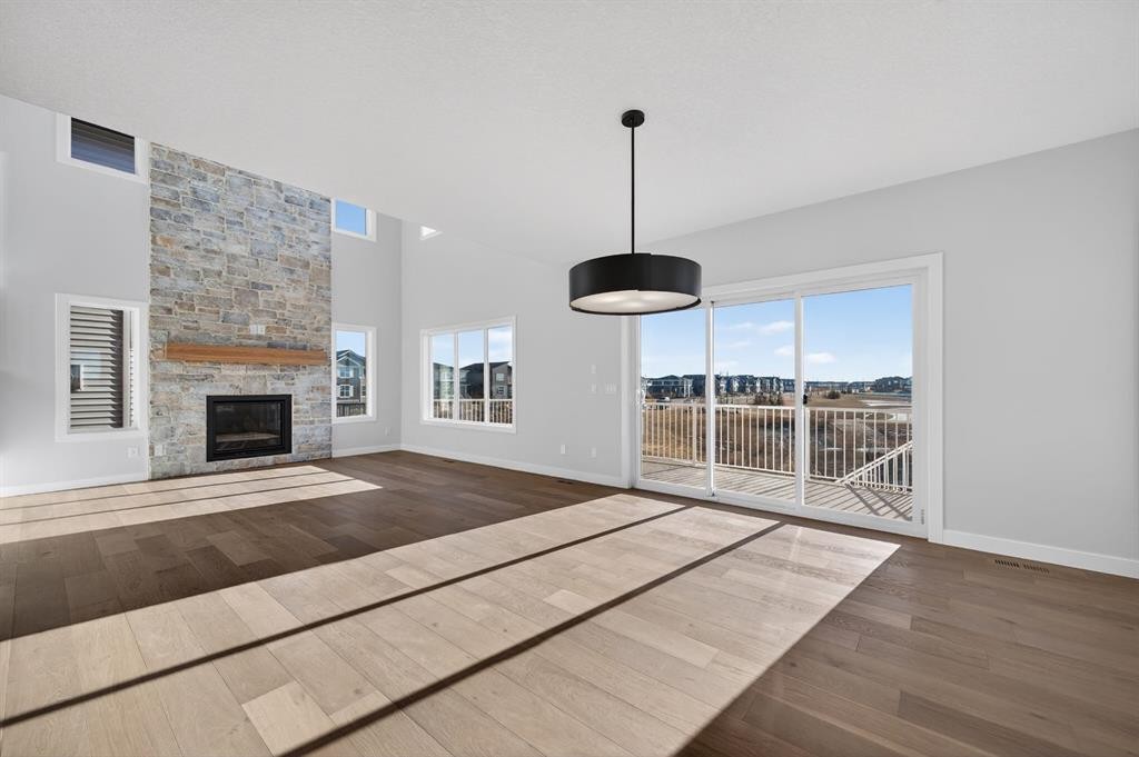 709 Dawson Common, Chestermere, AB - Indoor With Fireplace