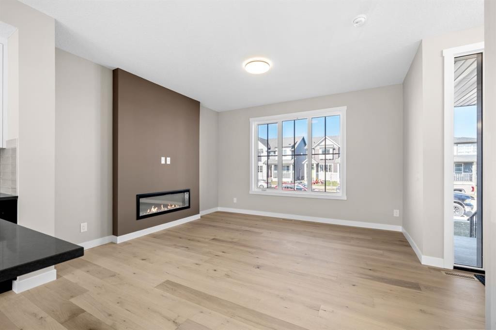 376 Sora Boulevard Se, Calgary, AB - Indoor With Fireplace