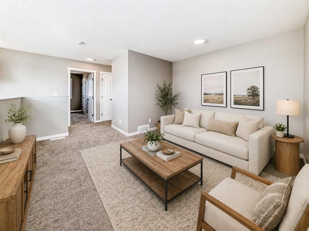 130 Bartlett Row Se, Calgary, AB - Indoor Photo Showing Living Room