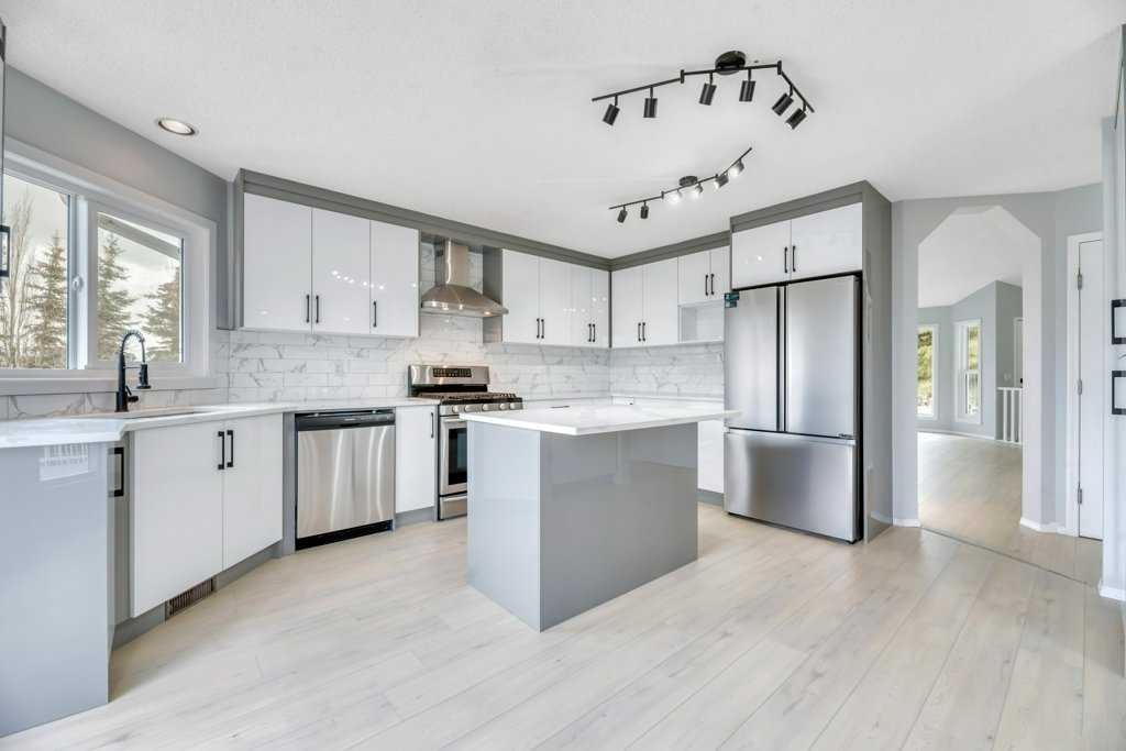 215 Hawktree Circle Nw, Calgary, AB - Indoor Photo Showing Kitchen With Upgraded Kitchen