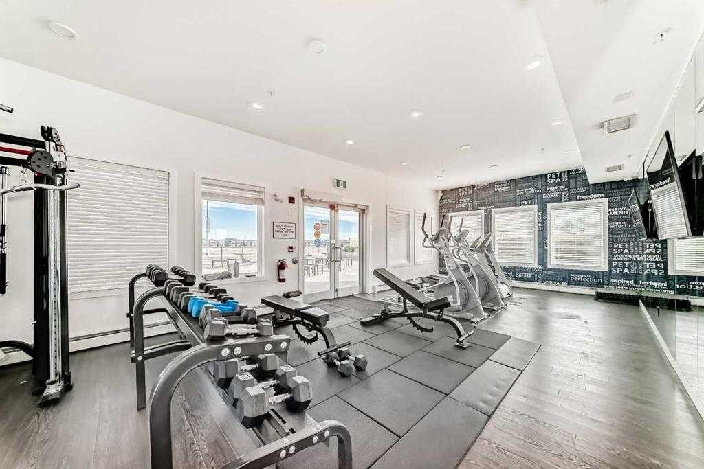 2225-76 Cornerstone Passage Ne, Calgary, AB - Indoor Photo Showing Gym Room