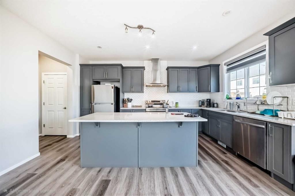 126 Cityspring Gate Ne, Calgary, AB - Indoor Photo Showing Kitchen With Upgraded Kitchen
