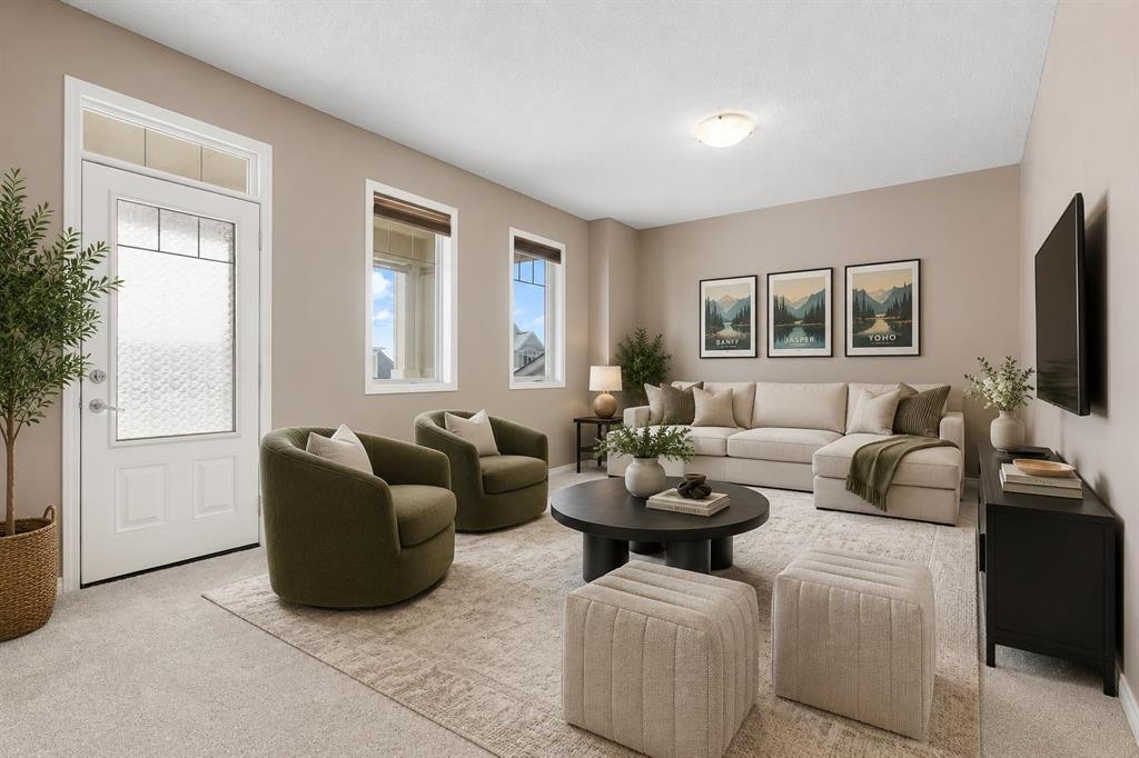 149 Windridge Road Sw, Airdrie, AB - Indoor Photo Showing Living Room